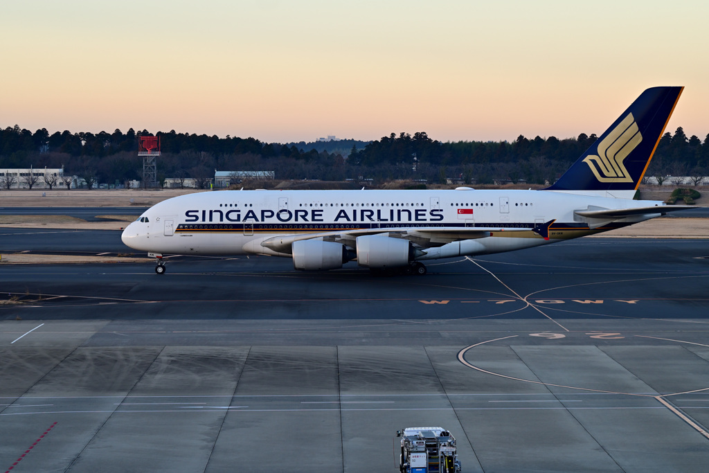 SQ A380 タキシング