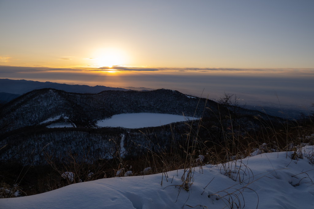 赤城山、山頂からの日の出