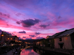 運河夕景