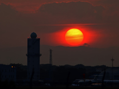 Sunset over base