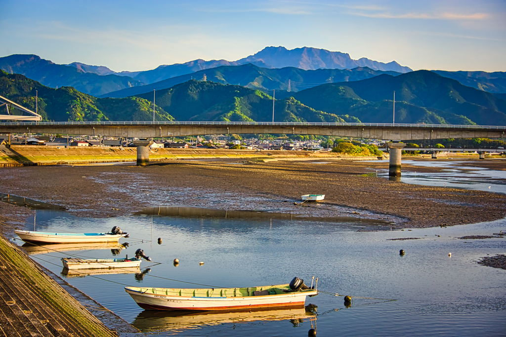 河口　干潟　石鎚山