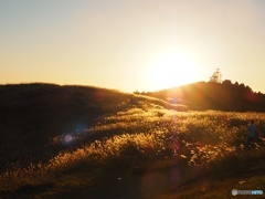 生石高原の夕日