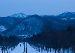 冬の手稲山を望む