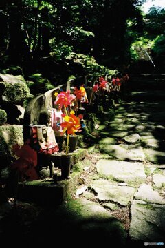 静かな参道のお地蔵様