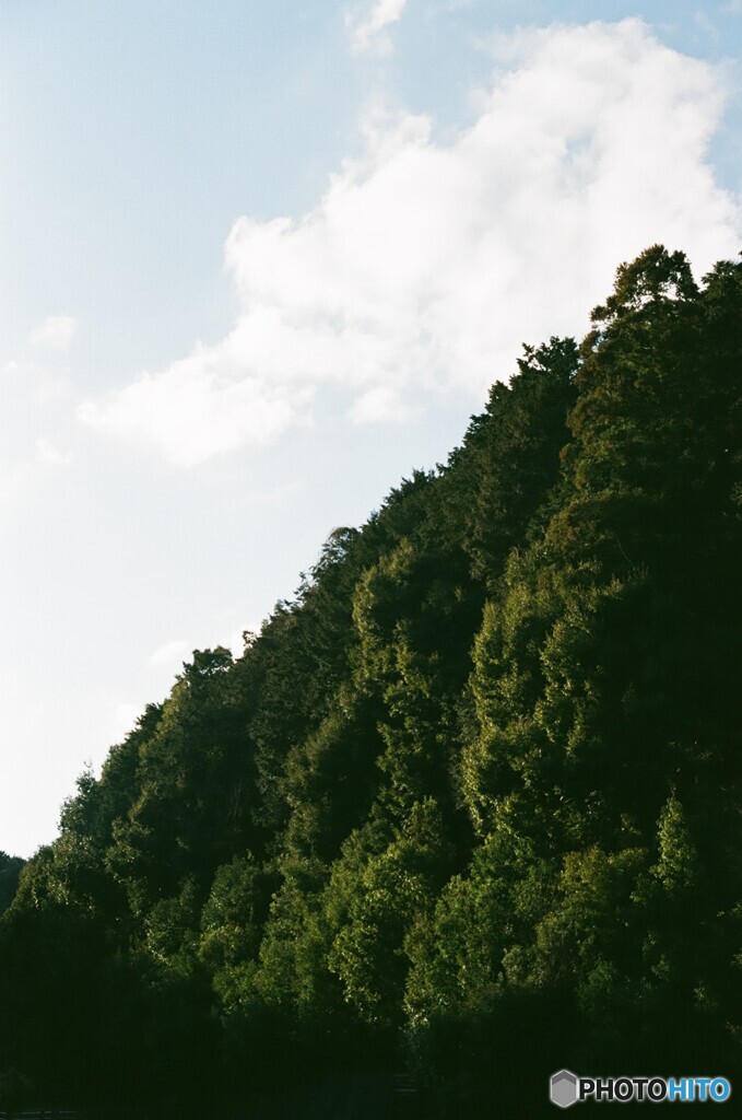 夕暮れ時の山