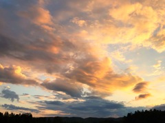 キャンプの夕焼け