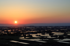 能登半島に沈む夕日
