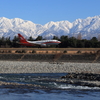 立山連峰と飛行機５