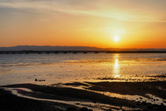 大村湾の夕陽