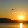 夕日のフライト