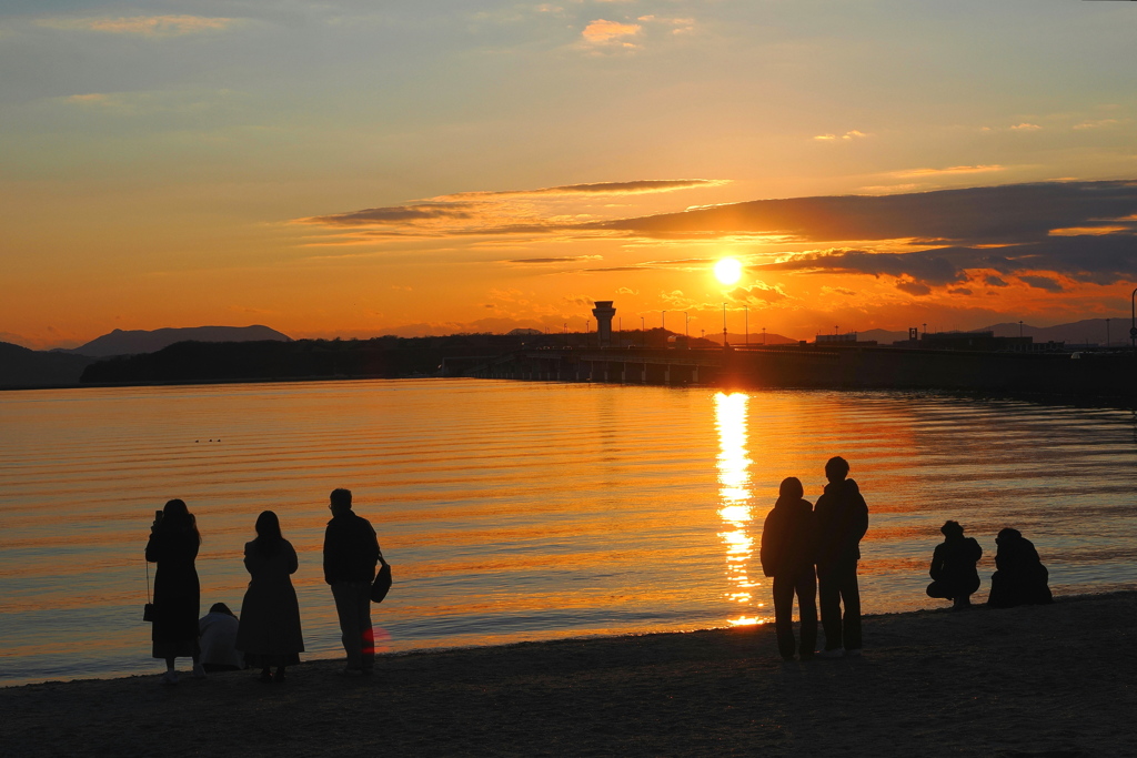 思い思いの夕日
