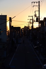 夕焼け空とシルエット