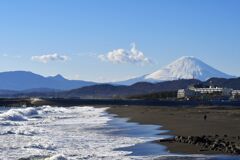 湘南の海　雪富士　_DSC2189