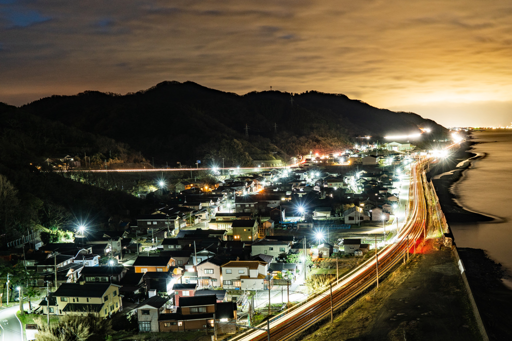 日本海の夜景