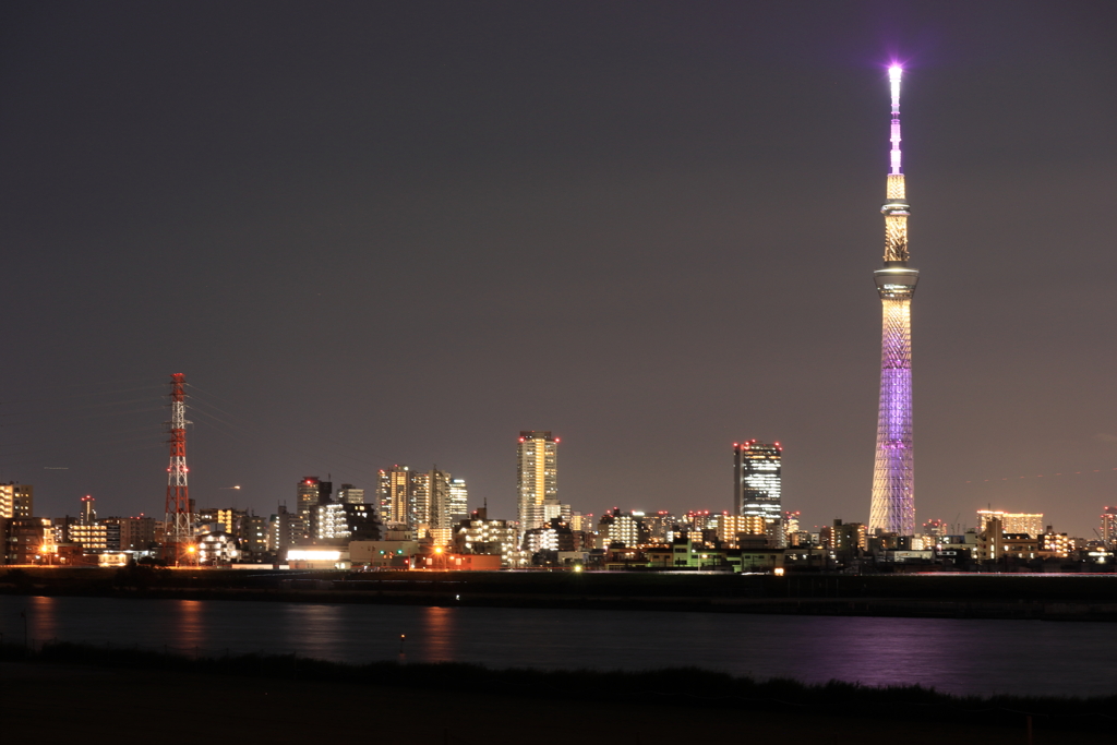 荒川越しの東京スカイツリー