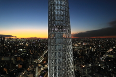 夕景とスカイツリー