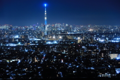 スカイツリーが光る夜