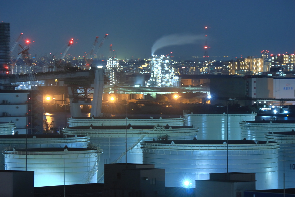 夜の川崎工場地帯