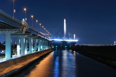 夜のかつしかハープ橋