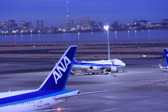 夜の飛行場