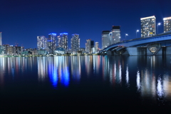 元旦の運河の夜