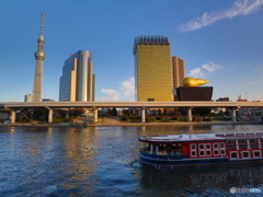 夕景の隅田川