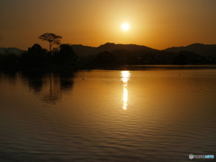 平池の夕陽