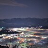 雪の日の雲海夜景