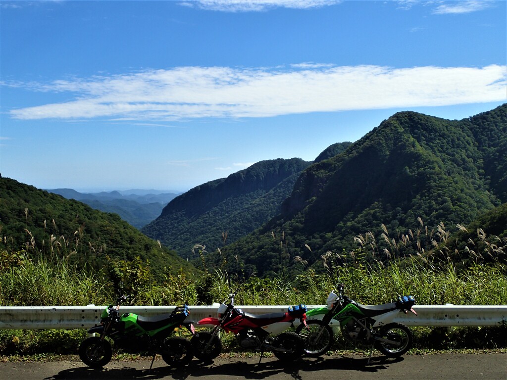 KSRと見た風景(二口山塊)
