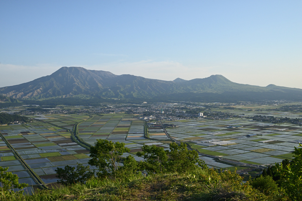 城山展望所から阿蘇五岳を望む