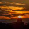 犬山城夕景