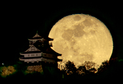 岐阜城と月齢15.3 -2