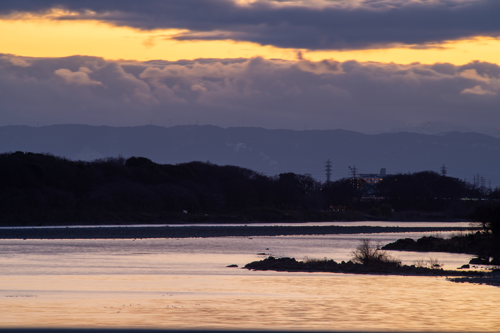 木曽川夕景