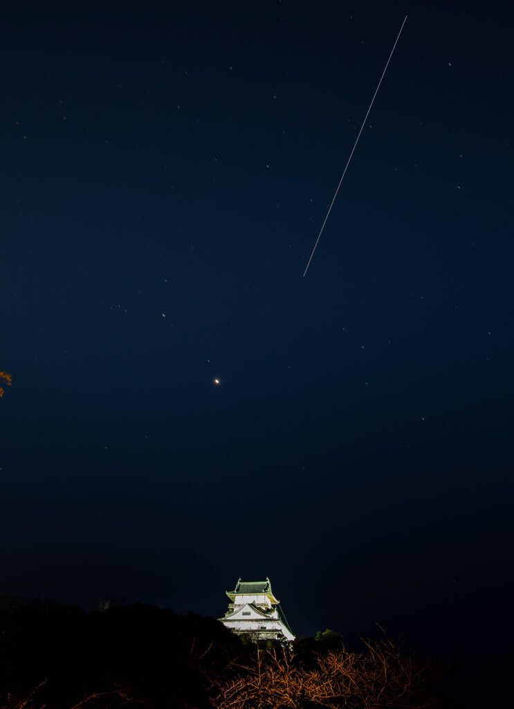 犬山城と金星とISS