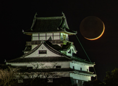 犬山城と三日月２