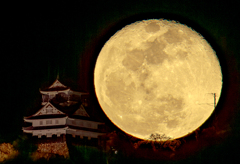 岐阜城と月齢15.3 -3