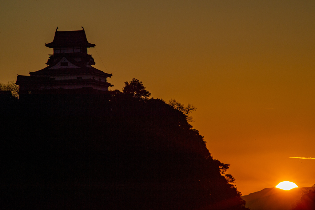 犬山城夕景