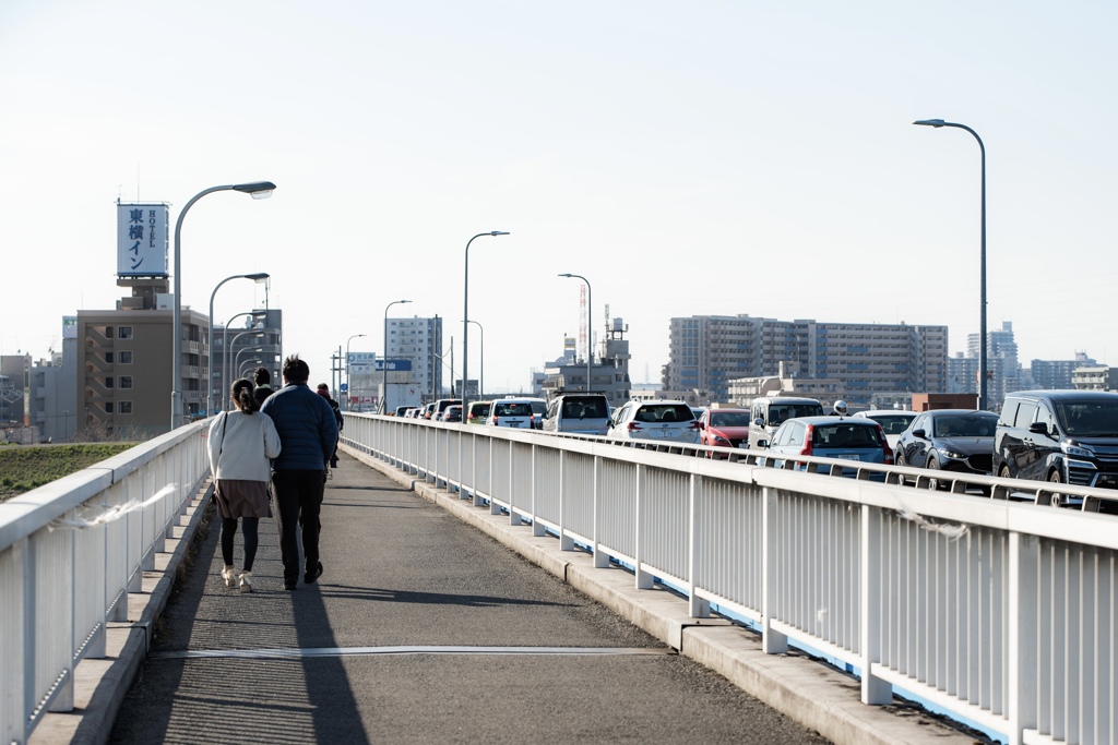 日曜の流山橋