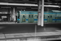 京都駅と電車