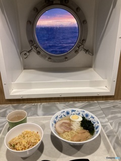 おが丸からの夕景と夕飯