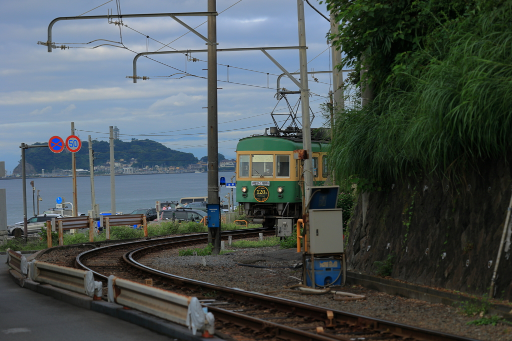 江の島の見えるカーブ