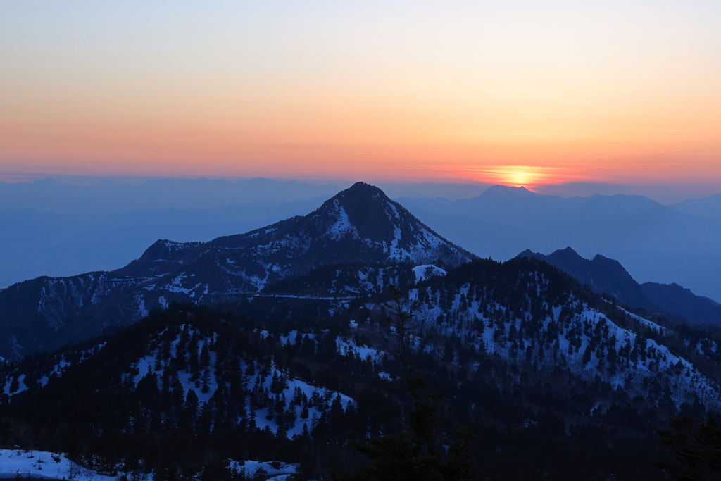 横手山からの夕焼け