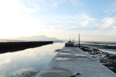 御輿来海岸から望む　島原。