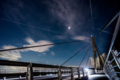 長崎県　鷹島肥前大橋と星空