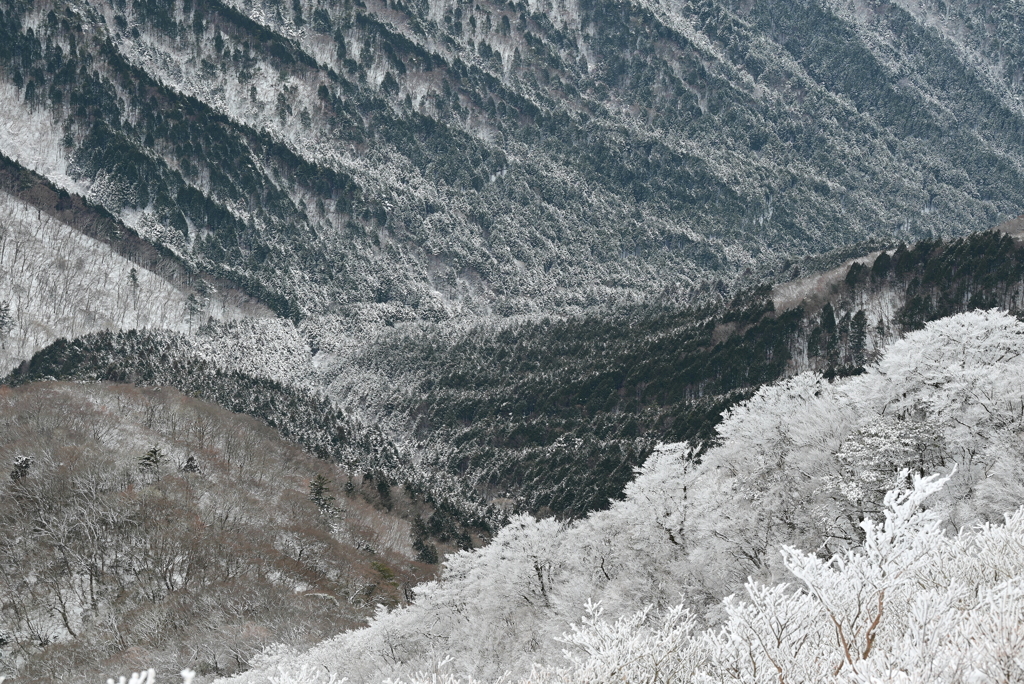 山頂からの雪景色