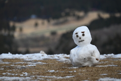 越前岳の雪だるま
