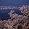 樹氷と麓の灯り