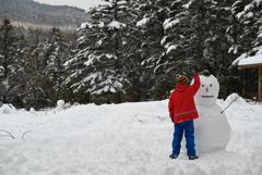 雪だるまと背比べ