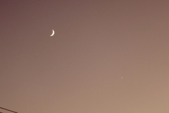 三日月と金星
