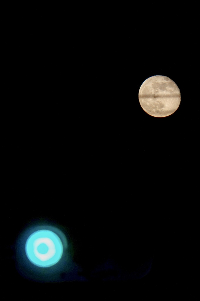 赤い月と青信号